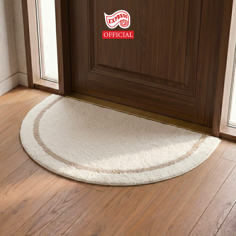 พรมเช็ดเท้าหน้าประตู EXPRESS CARPET รุ่น EH2-5 ขนาด ครึ่งวงกลม 45X75 ซม. หนา 20 มม. สีครีม 